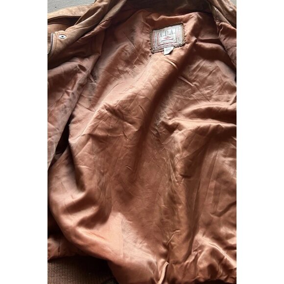 Vintage ADA Brown Leather Jacket Women’s Sz L Multipocket Patina Biker - Picture 11 of 13